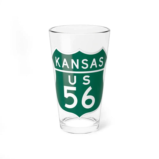 US 56 Kansas 1948 (Kansas) (Road Sign) Pint Glss 16oz 16oz - Go Mug Yourself