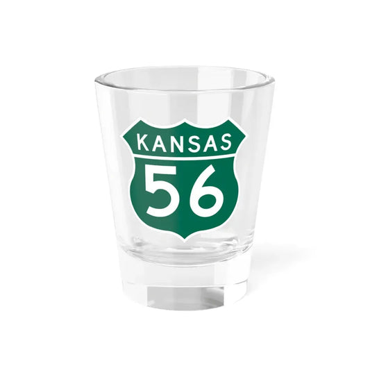 US 56 Kansas 1962 (Kansas) (Road Sign) Shot Glass 1.5oz 1.5oz - Go Mug Yourself