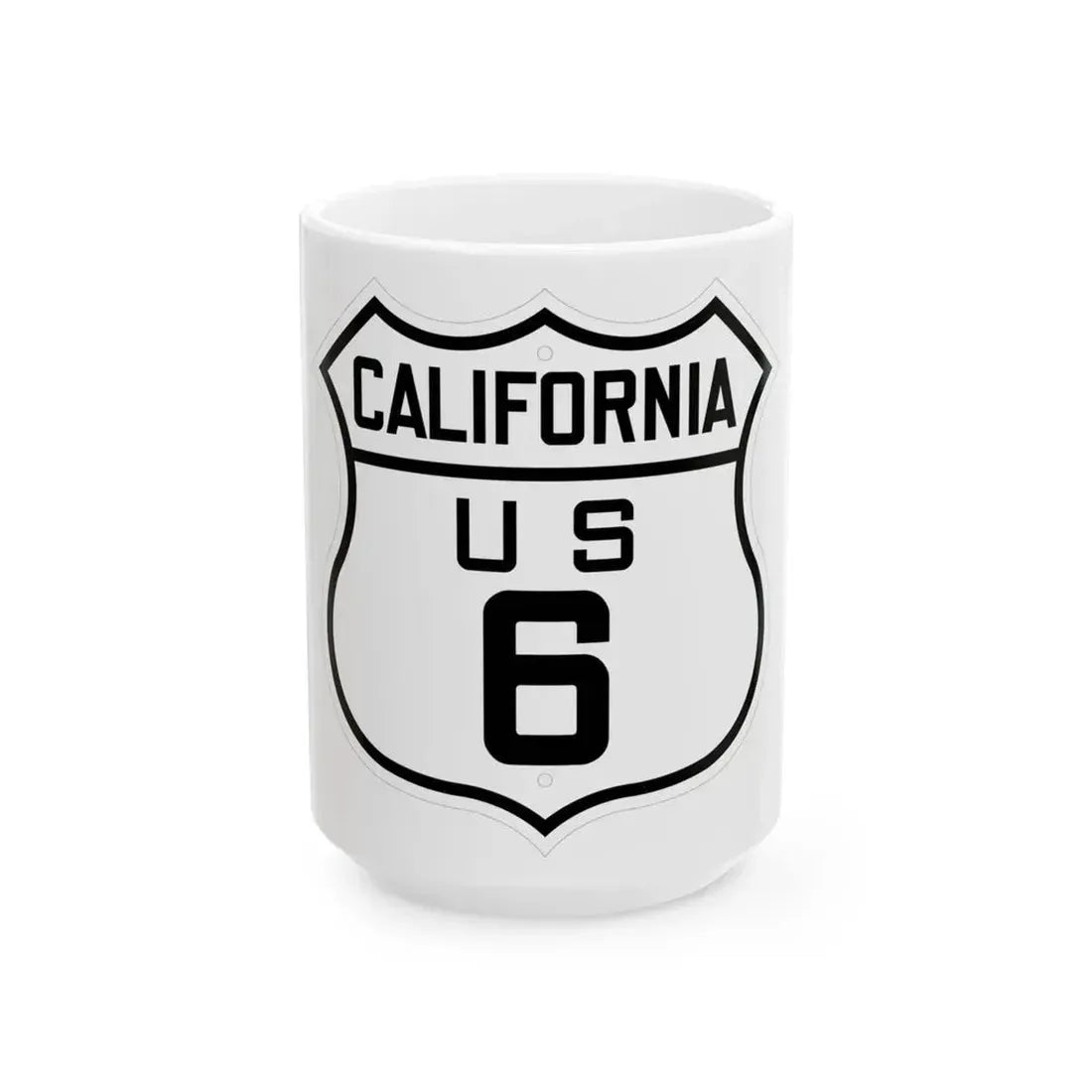 US 6 California 1926 (California) (Road Sign) White Coffee Mug 15oz - Go Mug Yourself