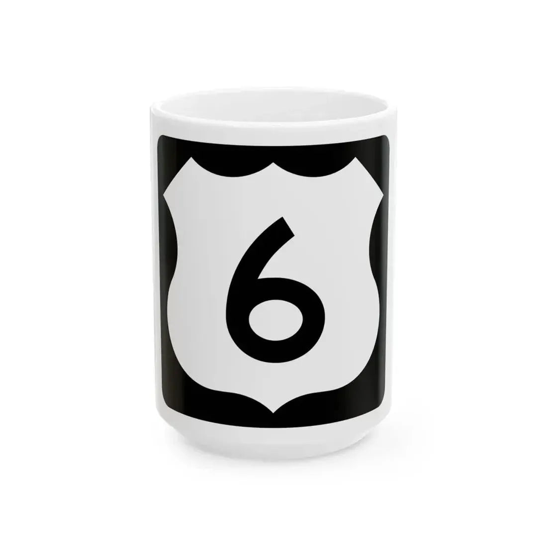 US 6 IA (Iowa) (Road Sign) White Coffee Mug 15oz - Go Mug Yourself