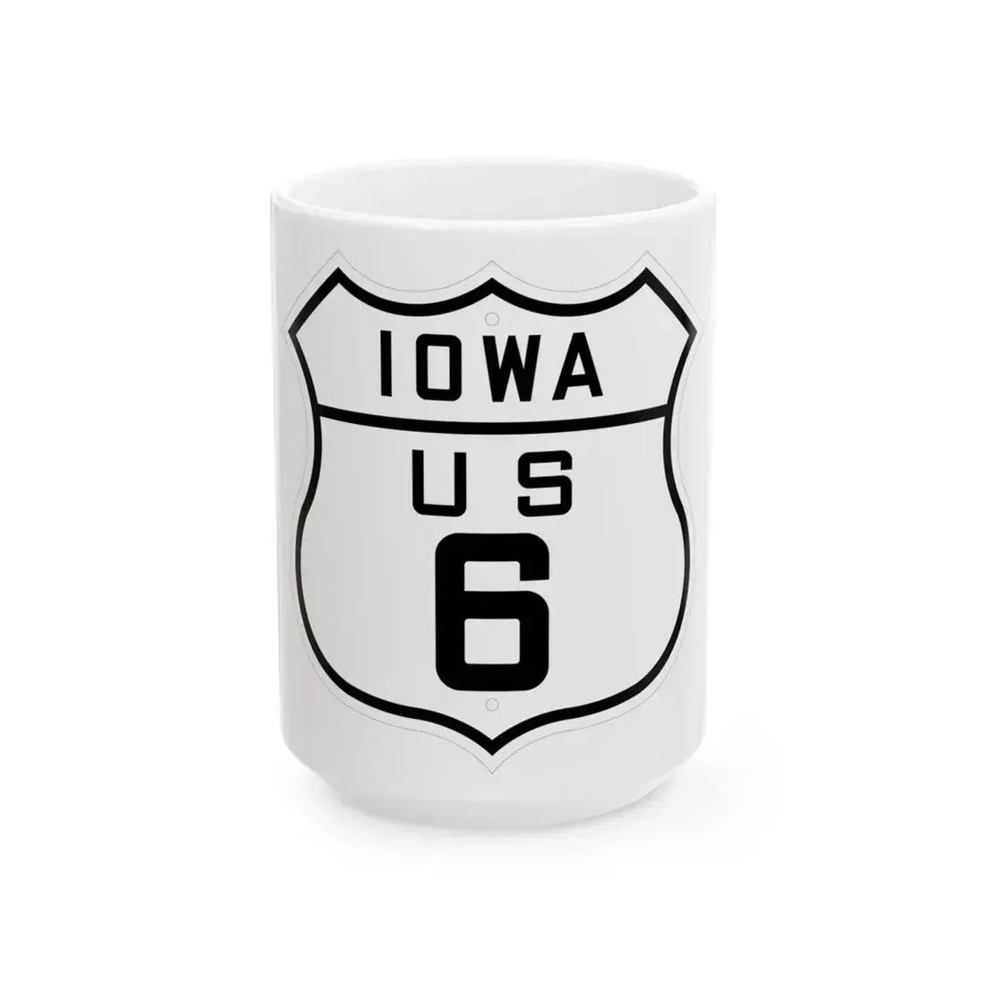 US 6 Iowa 1926 (Iowa) (Road Sign) White Coffee Mug 15oz - Go Mug Yourself