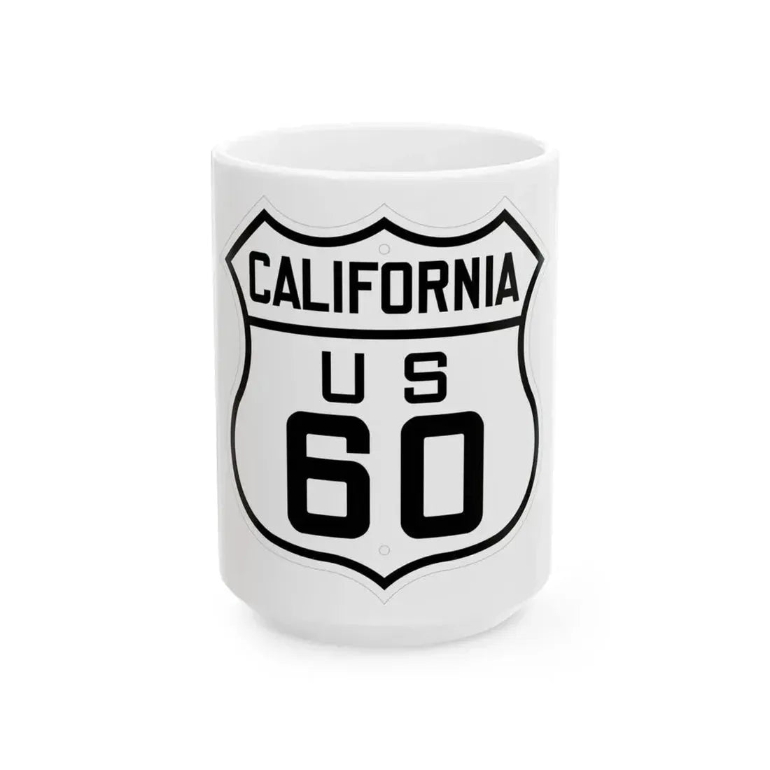 US 60 California 1926 (California) (Road Sign) White Coffee Mug 15oz - Go Mug Yourself