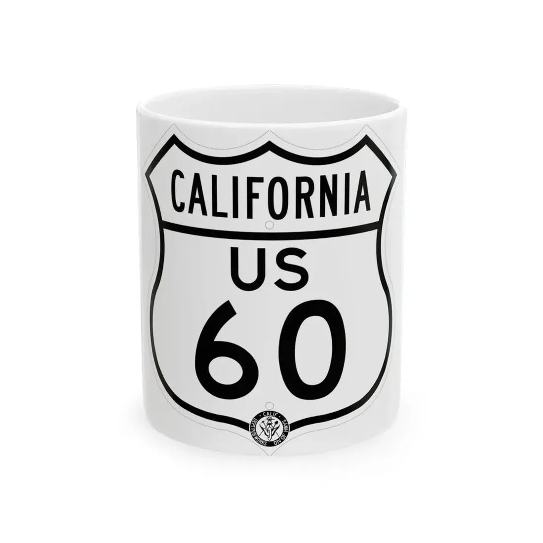 US 60 California 1948 (California) (Road Sign) White Coffee Mug 11oz - Go Mug Yourself
