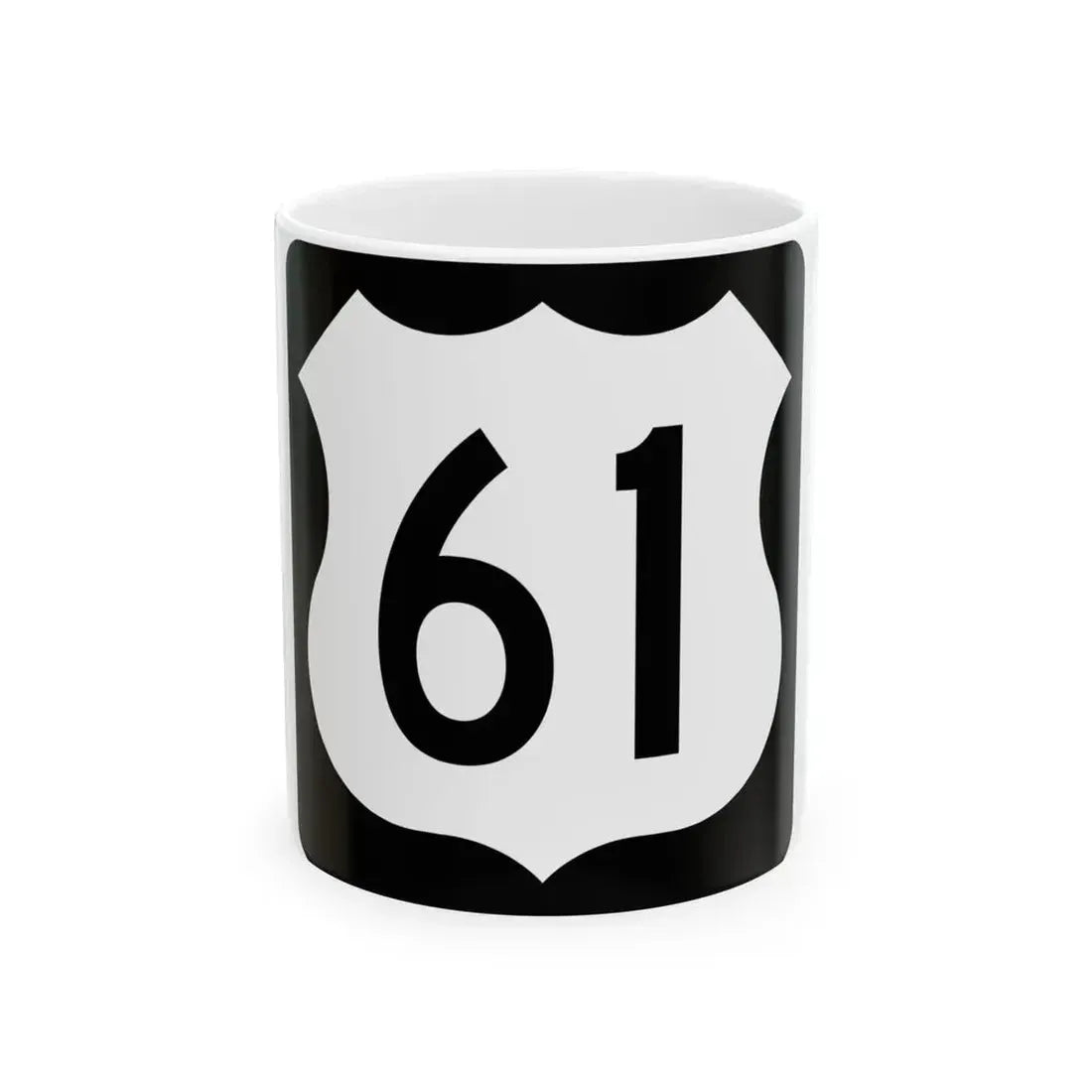 US 61 IA (Iowa) (Road Sign) White Coffee Mug 11oz - Go Mug Yourself