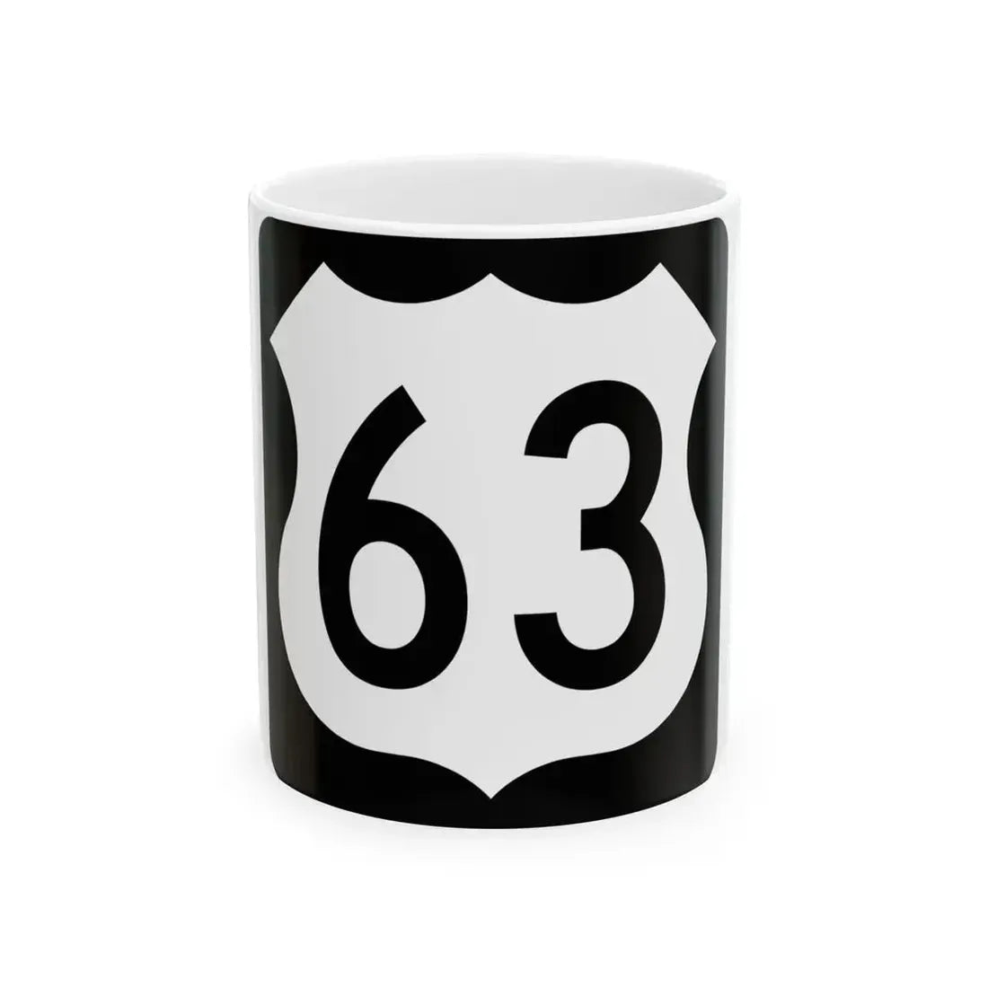 US 63 IA (Iowa) (Road Sign) White Coffee Mug 11oz - Go Mug Yourself