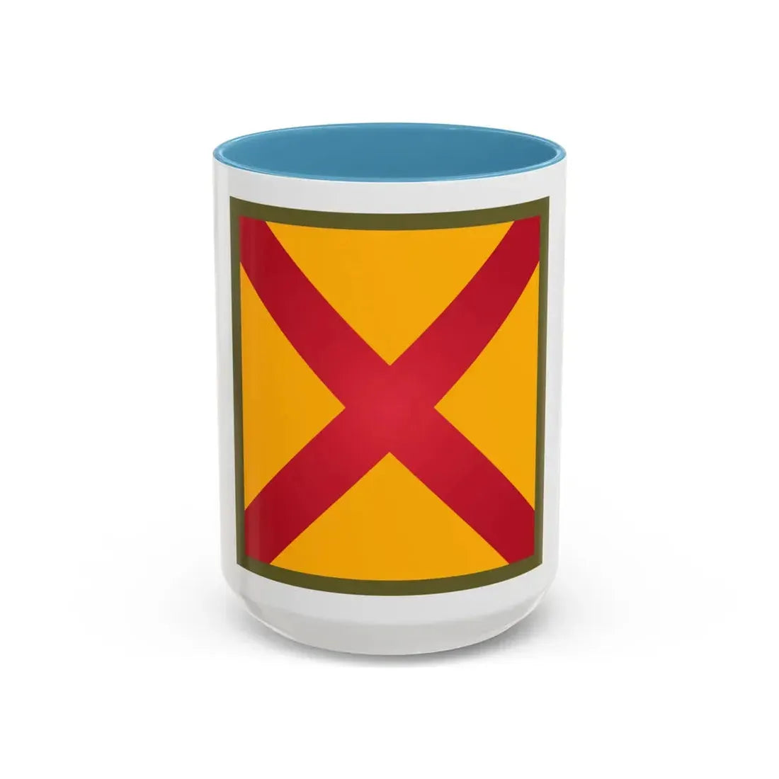 US 63rd Cavalry Division (U.S. Army) Accent Coffee Mug 15oz Light Blue - Go Mug Yourself