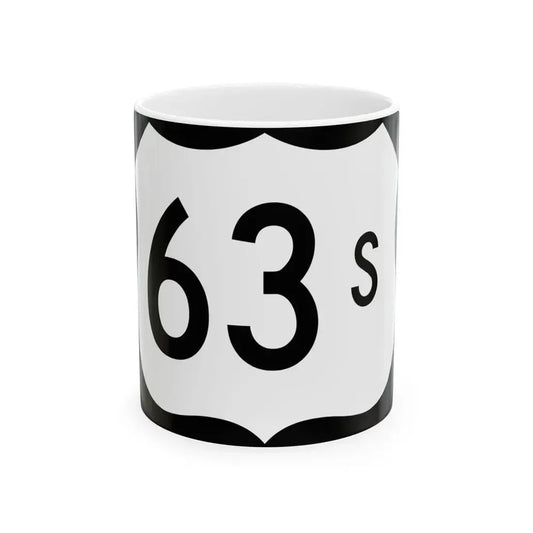 US 63S (Arkansas) (Road Sign) White Coffee Mug 11oz - Go Mug Yourself