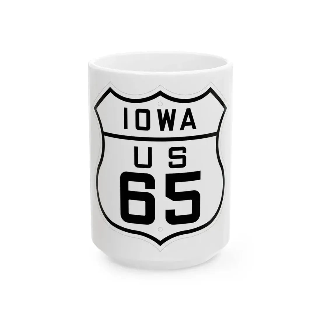US 65 Iowa 1926 (Iowa) (Road Sign) White Coffee Mug 15oz - Go Mug Yourself