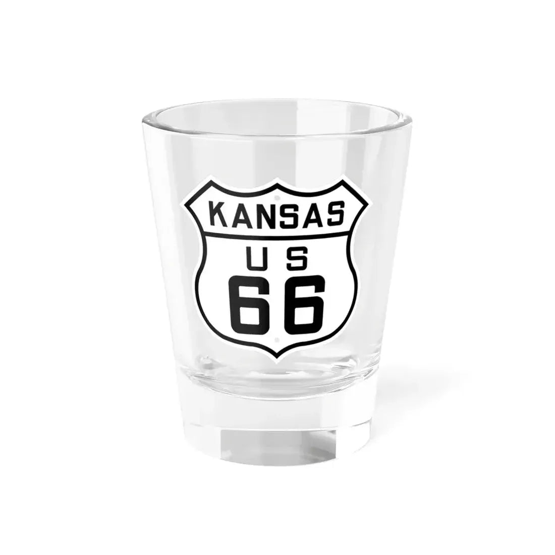 US 66 Kansas 1926 (Kansas) (Road Sign) Shot Glass 1.5oz 1.5oz - Go Mug Yourself