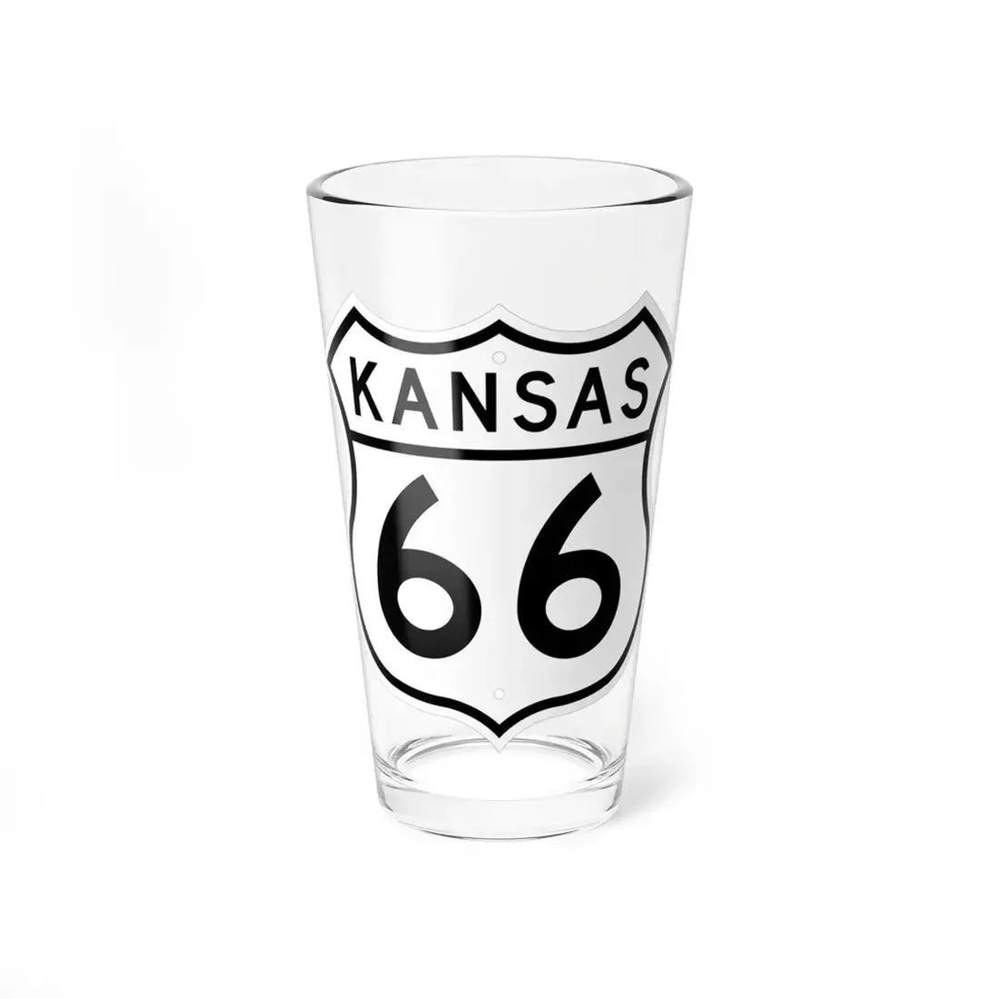 US 66 Kansas 1962 (Kansas) (Road Sign) Pint Glss 16oz 16oz - Go Mug Yourself