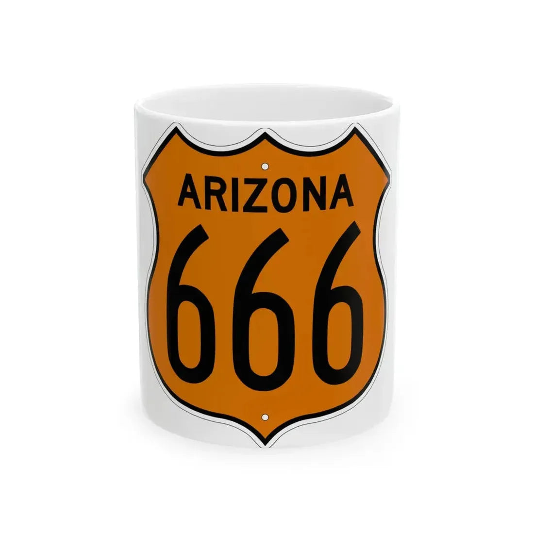 US 666 Arizona 1956 North (Arizona) (Road Sign) White Coffee Mug 11oz - Go Mug Yourself