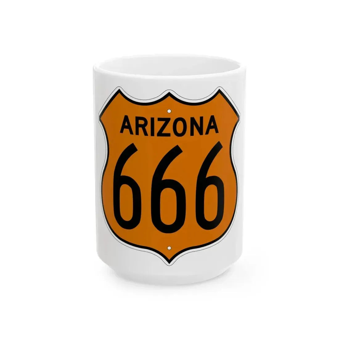 US 666 Arizona 1956 North (Arizona) (Road Sign) White Coffee Mug 15oz - Go Mug Yourself
