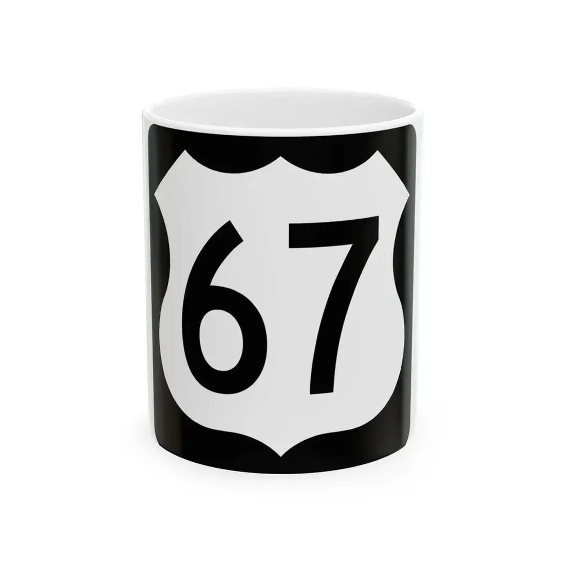 US 67 IA (Iowa) (Road Sign) White Coffee Mug 11oz - Go Mug Yourself