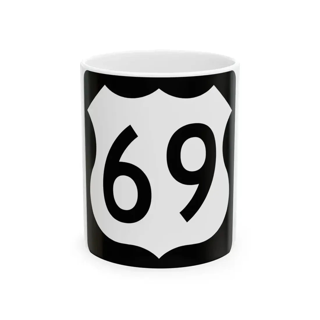 US 69 IA (Iowa) (Road Sign) White Coffee Mug 11oz - Go Mug Yourself