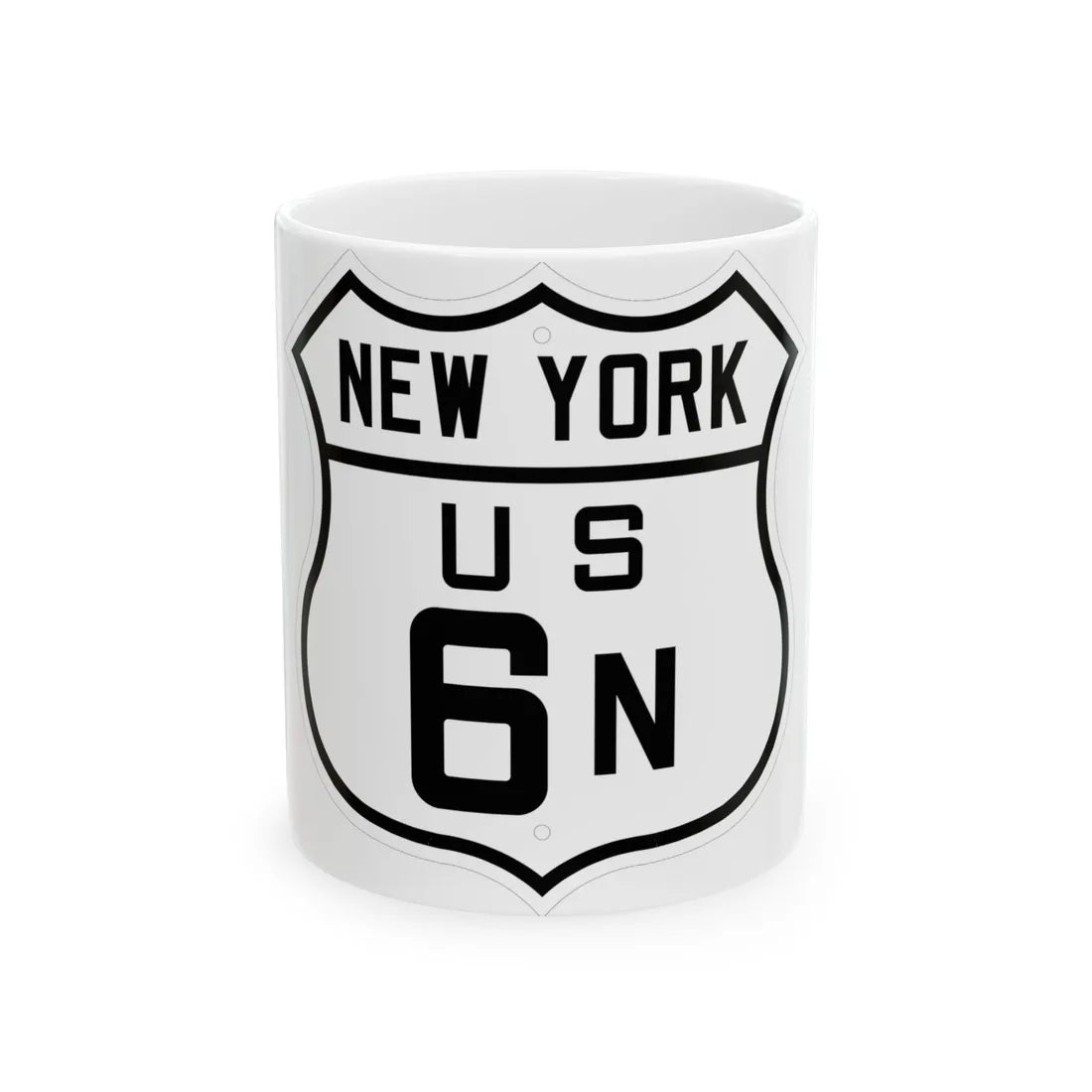 US 6N New York 1926 (New York) (Road Sign) White Coffee Mug 11oz - Go Mug Yourself