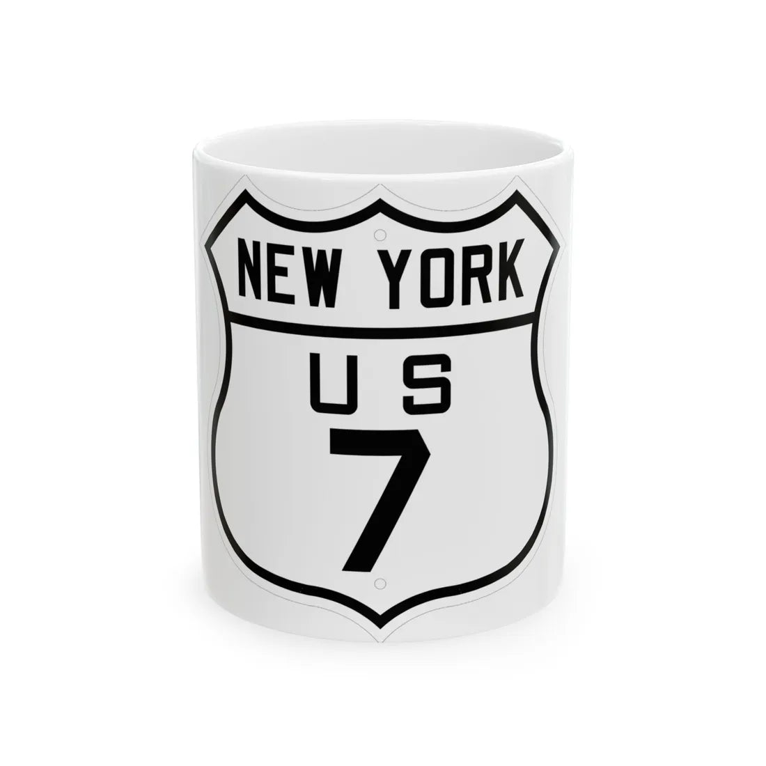 US 7 New York 1926 (New York) (Road Sign) White Coffee Mug 11oz - Go Mug Yourself