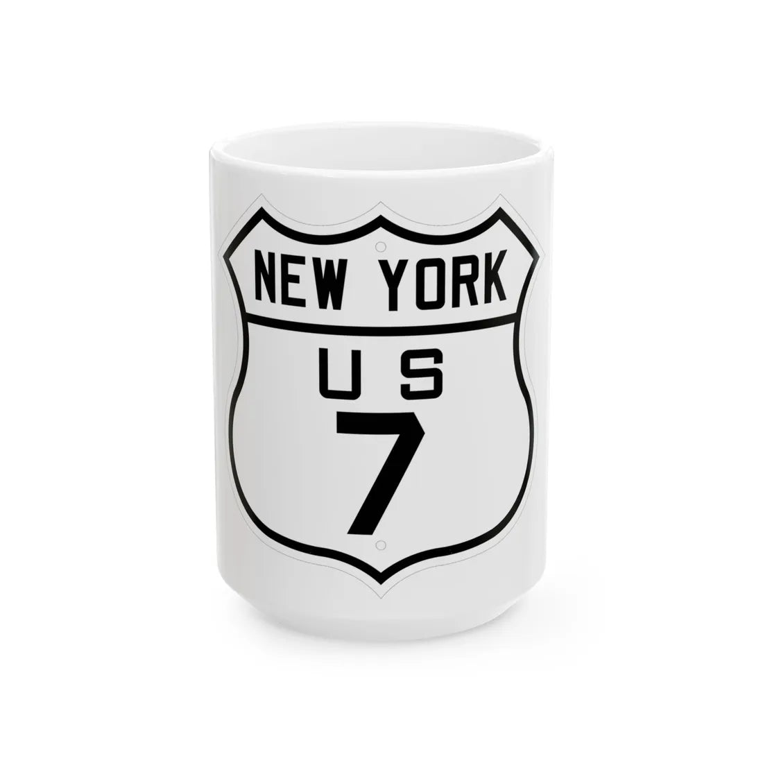 US 7 New York 1926 (New York) (Road Sign) White Coffee Mug 15oz - Go Mug Yourself