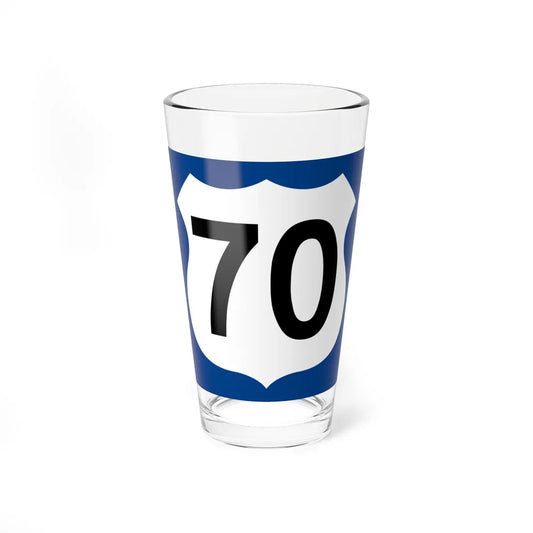 US 70 AZ 1960 west (Arizona) (Road Sign) Pint Glss 16oz 16oz - Go Mug Yourself