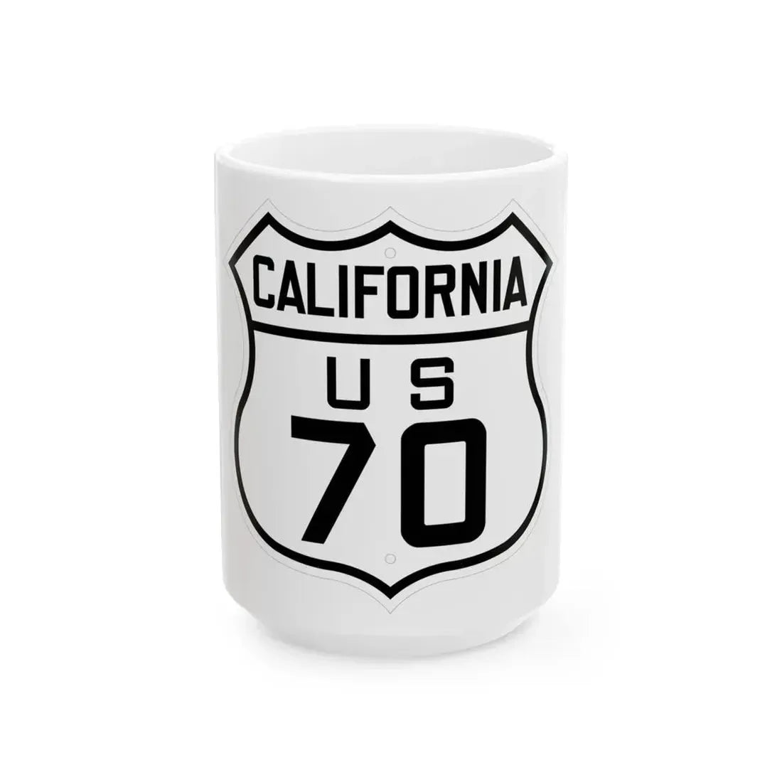 US 70 California 1926 (California) (Road Sign) White Coffee Mug 15oz - Go Mug Yourself