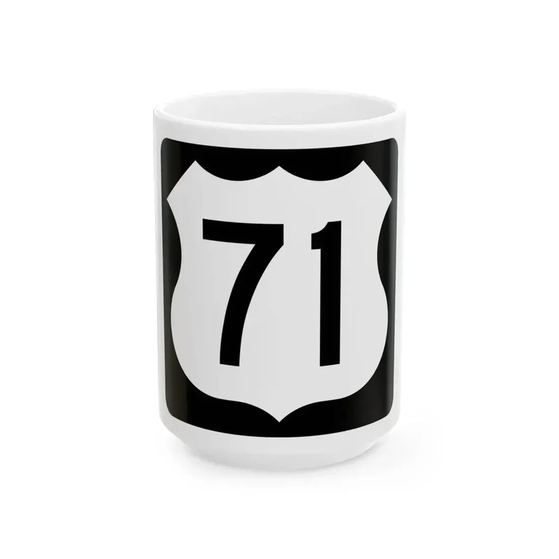 US 71 IA (Iowa) (Road Sign) White Coffee Mug 15oz - Go Mug Yourself