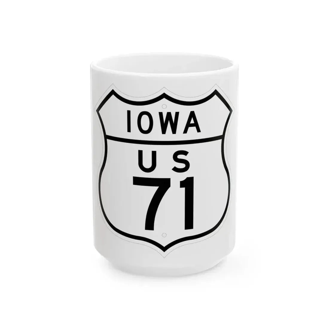 US 71 Iowa 1948 (Iowa) (Road Sign) White Coffee Mug 15oz - Go Mug Yourself