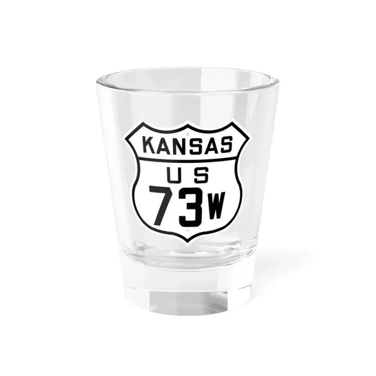 US 73W Kansas 1926 (Kansas) (Road Sign) Shot Glass 1.5oz 1.5oz - Go Mug Yourself