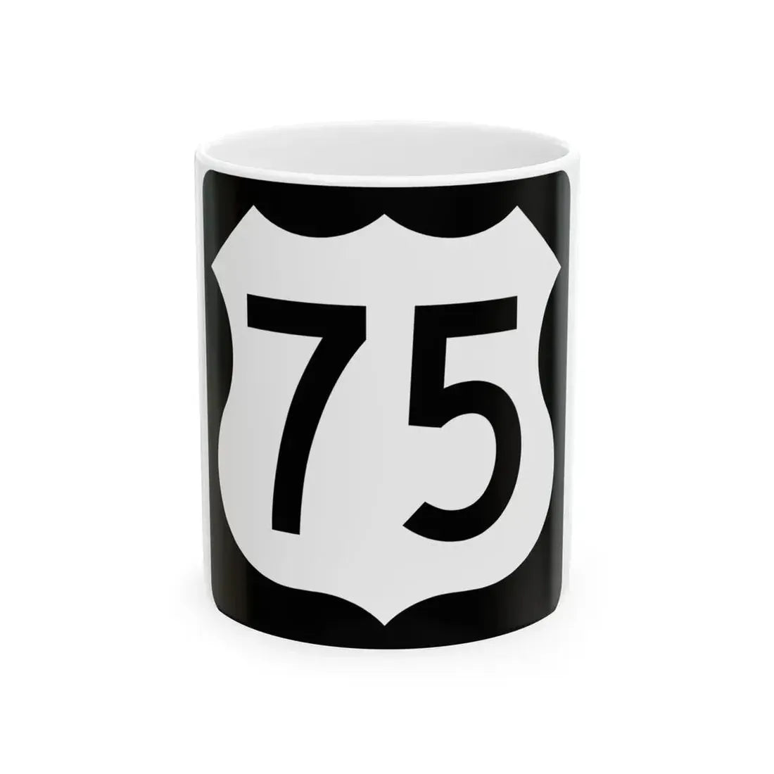 US 75 IA (Iowa) (Road Sign) White Coffee Mug 11oz - Go Mug Yourself