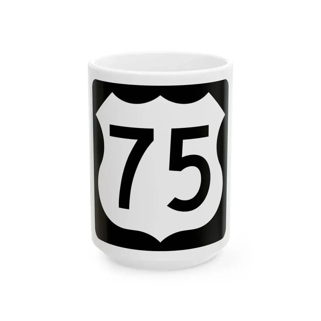US 75 IA (Iowa) (Road Sign) White Coffee Mug 15oz - Go Mug Yourself
