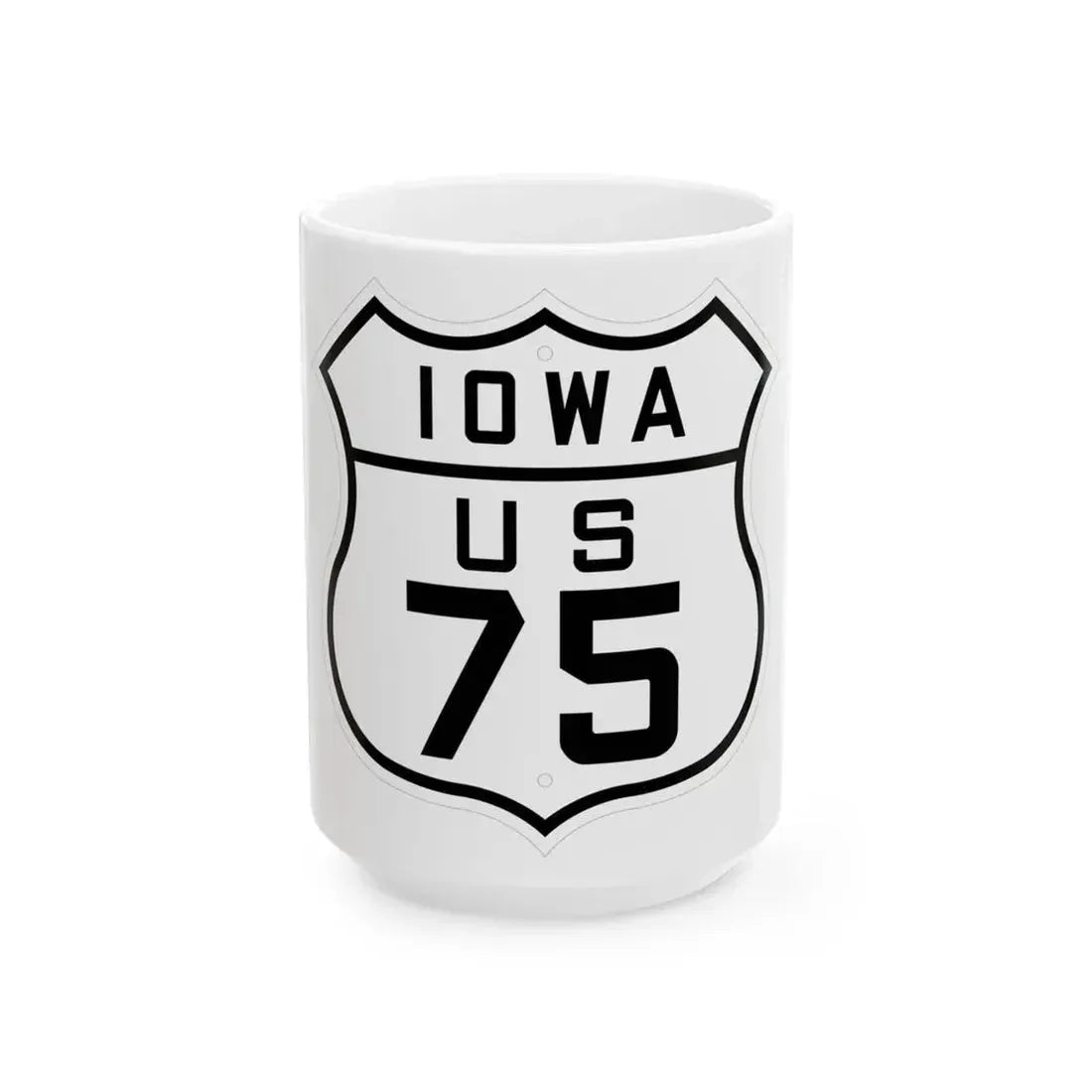 US 75 Iowa 1926 (Iowa) (Road Sign) White Coffee Mug 15oz - Go Mug Yourself