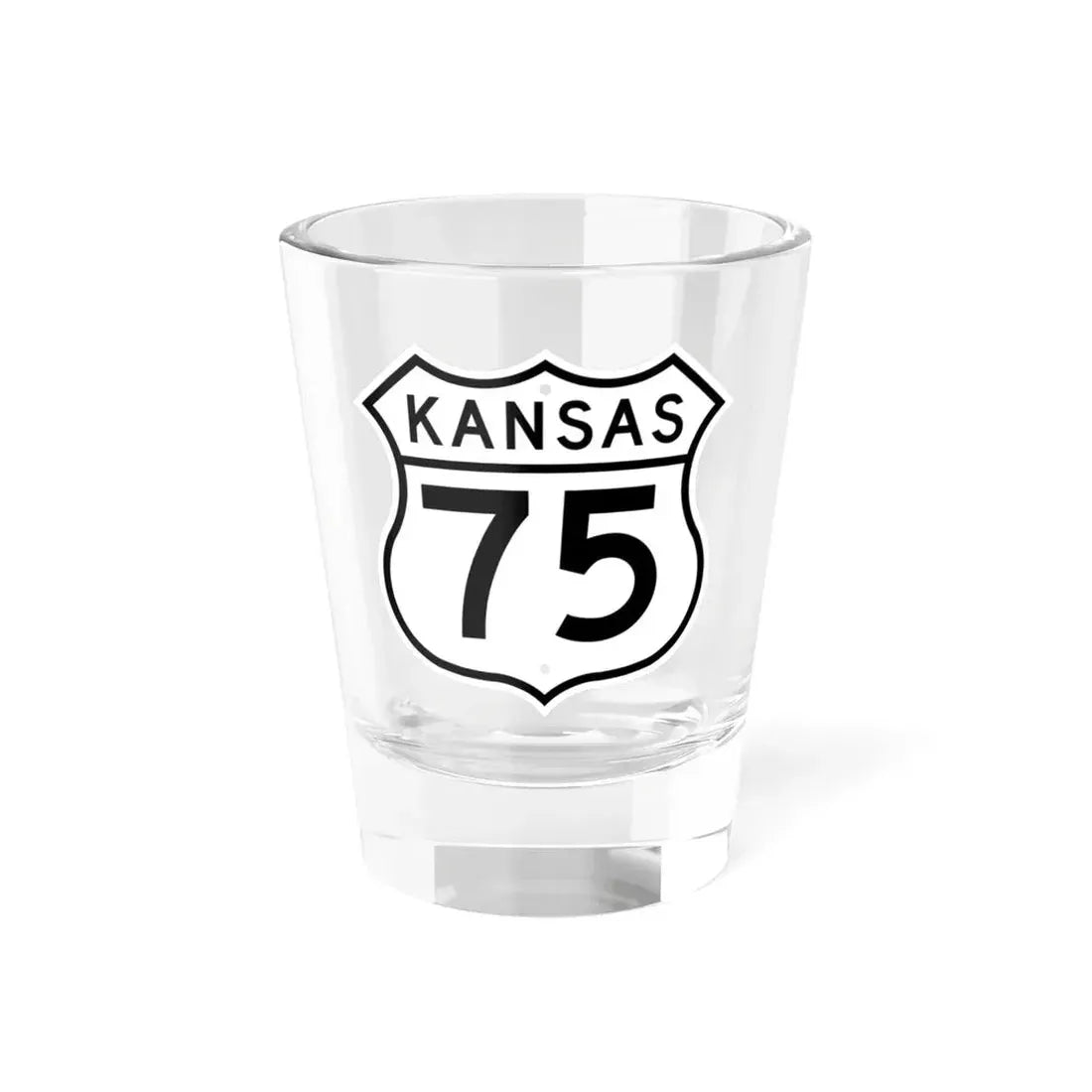 US 75 Kansas 1962 (Kansas) (Road Sign) Shot Glass 1.5oz 1.5oz - Go Mug Yourself