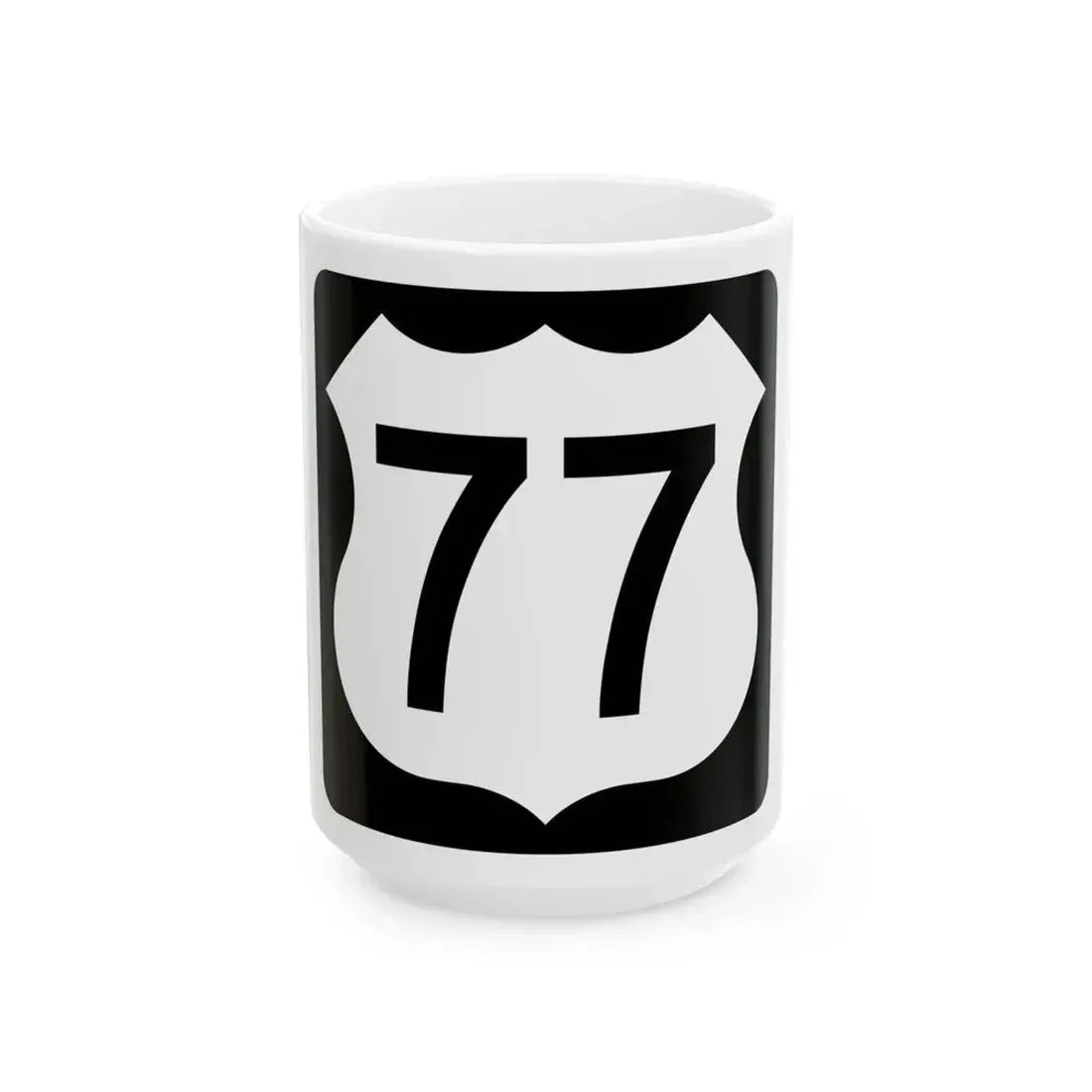 US 77 IA (Iowa) (Road Sign) White Coffee Mug 15oz - Go Mug Yourself