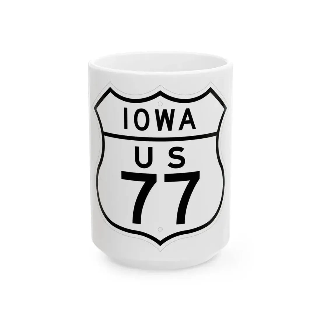US 77 Iowa 1948 (Iowa) (Road Sign) White Coffee Mug 15oz - Go Mug Yourself