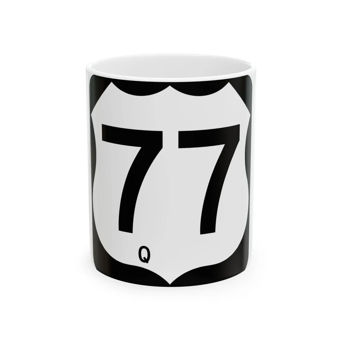 US 77-Q (Texas) (Road Sign) White Coffee Mug 11oz - Go Mug Yourself