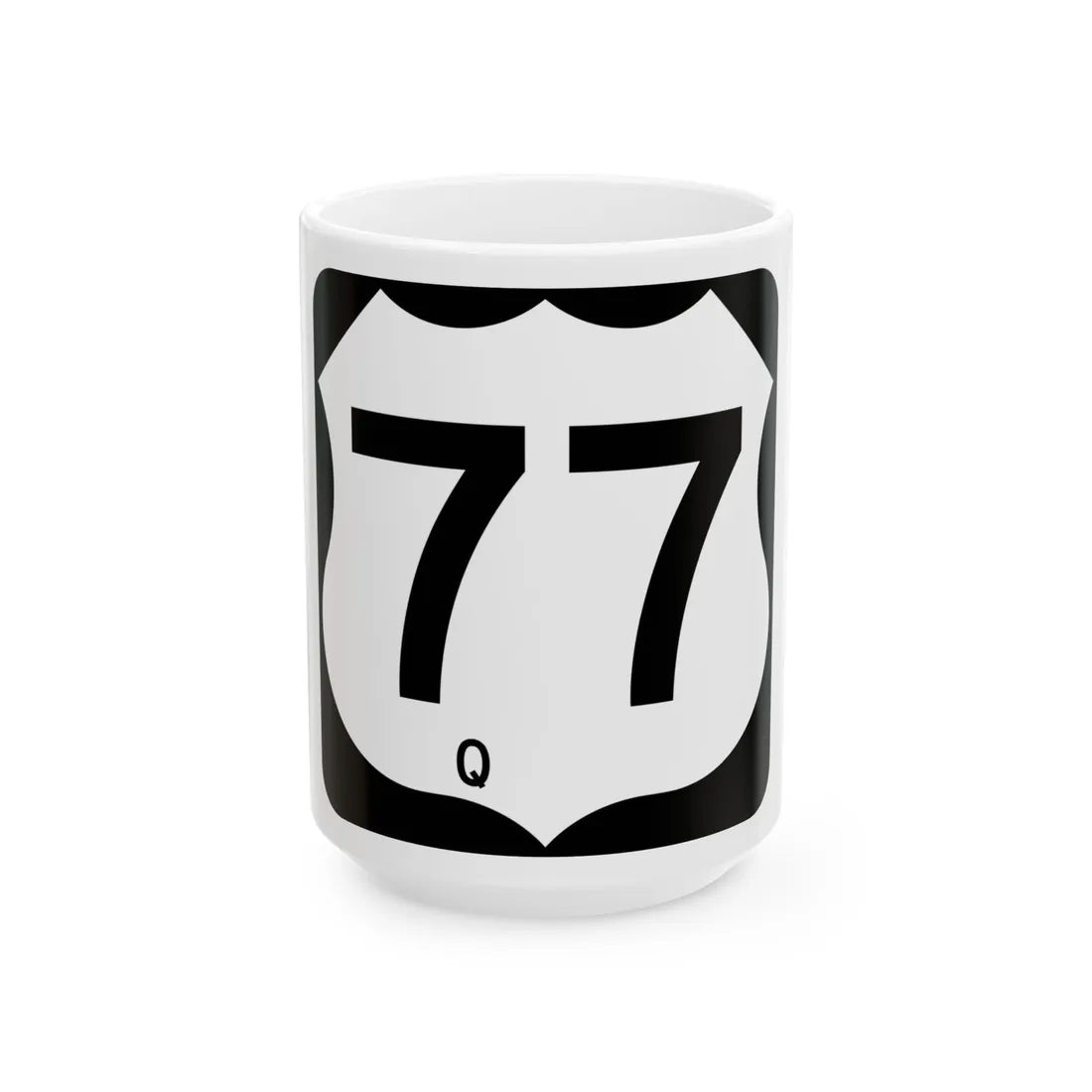 US 77-Q (Texas) (Road Sign) White Coffee Mug 15oz - Go Mug Yourself