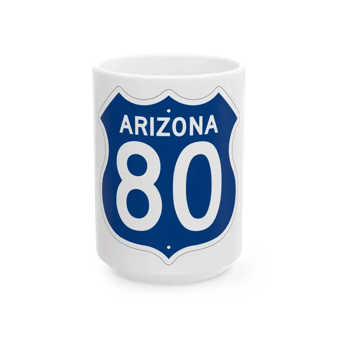 US 80 Arizona 1956 West (Arizona) (Road Sign) White Coffee Mug 15oz - Go Mug Yourself