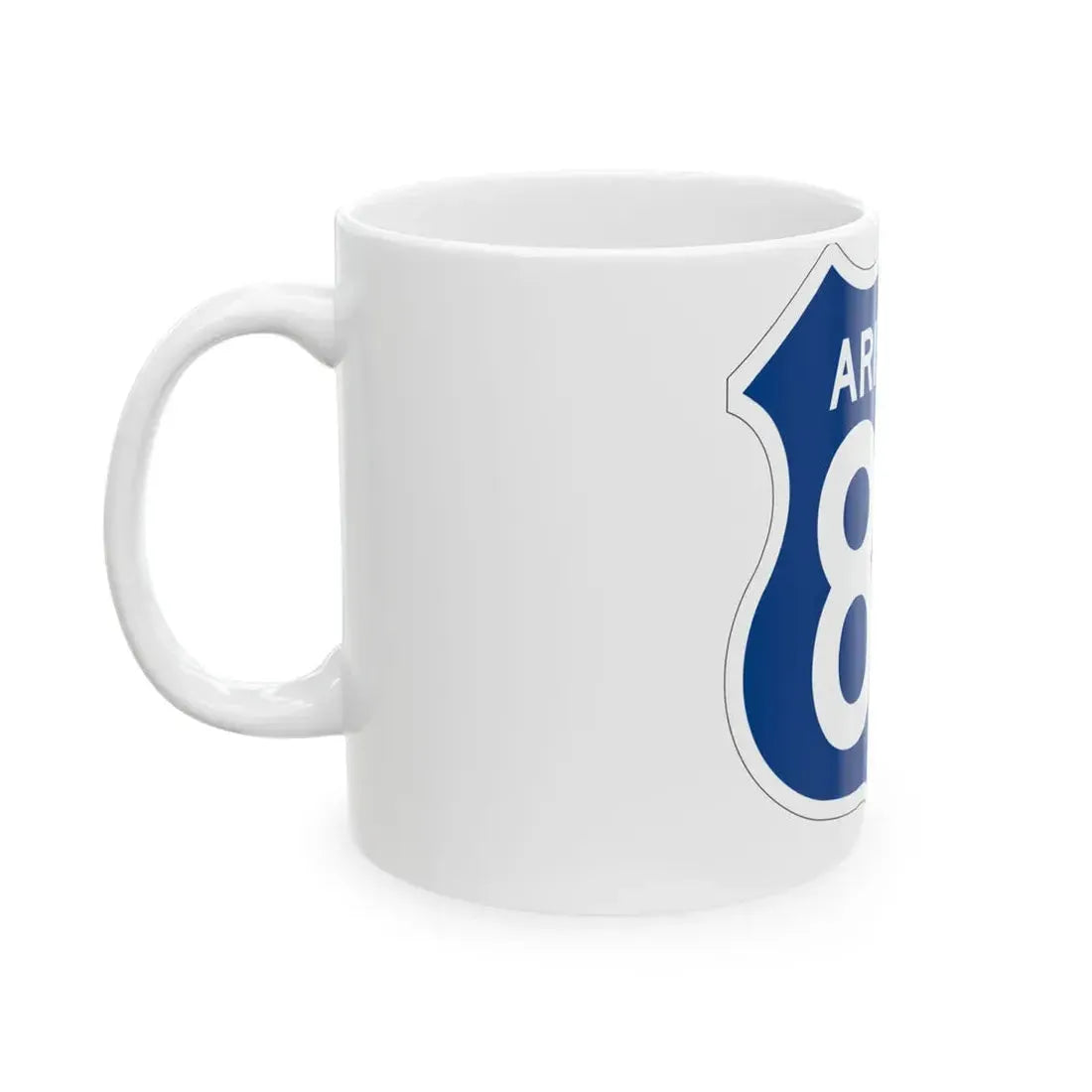 US 80 Arizona 1956 West (Arizona) (Road Sign) White Coffee Mug - Go Mug Yourself