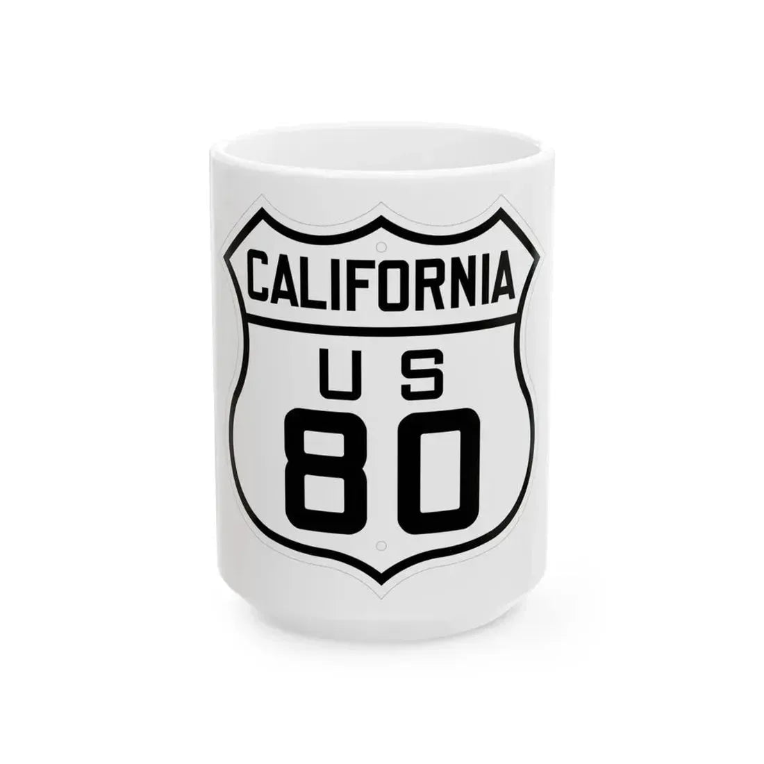US 80 California 1926 (California) (Road Sign) White Coffee Mug 15oz - Go Mug Yourself