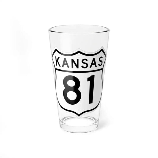 US 81 Kansas 1962 (Kansas) (Road Sign) Pint Glss 16oz 16oz - Go Mug Yourself