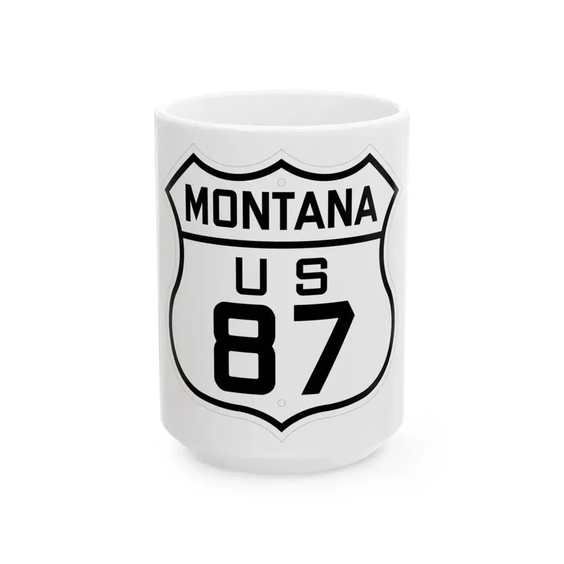 US 87 Montana 1926 (Montana) (Road Sign) White Coffee Mug 15oz - Go Mug Yourself