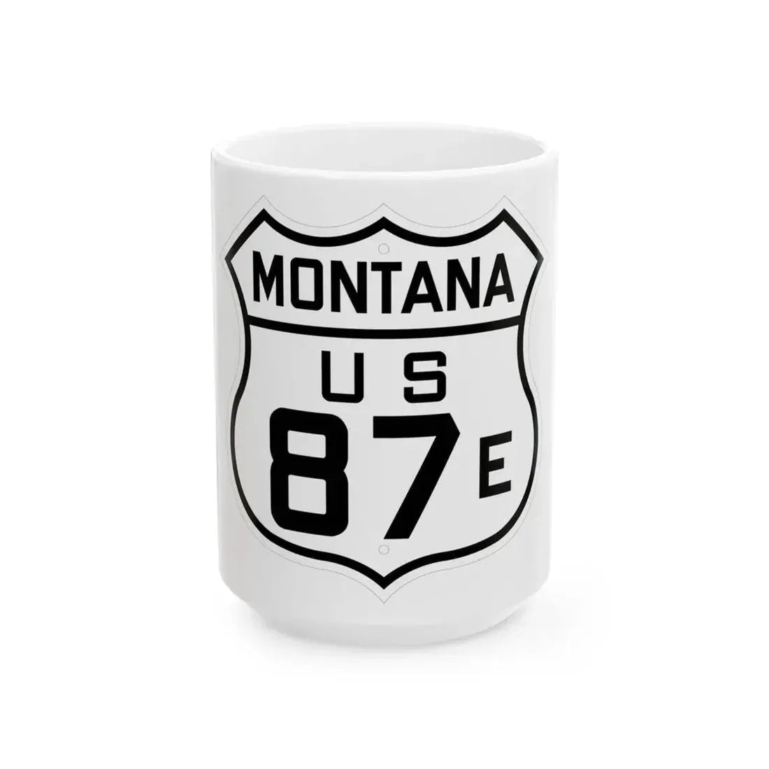 US 87E Montana 1926 (Montana) (Road Sign) White Coffee Mug 15oz - Go Mug Yourself