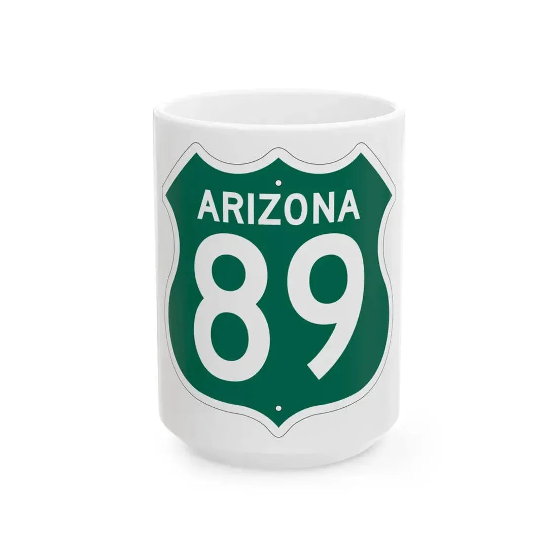 US 89 Arizona 1956 South (Arizona) (Road Sign) White Coffee Mug 15oz - Go Mug Yourself