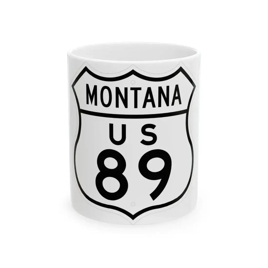 US 89 Montana 1948 (Montana) (Road Sign) White Coffee Mug 11oz - Go Mug Yourself