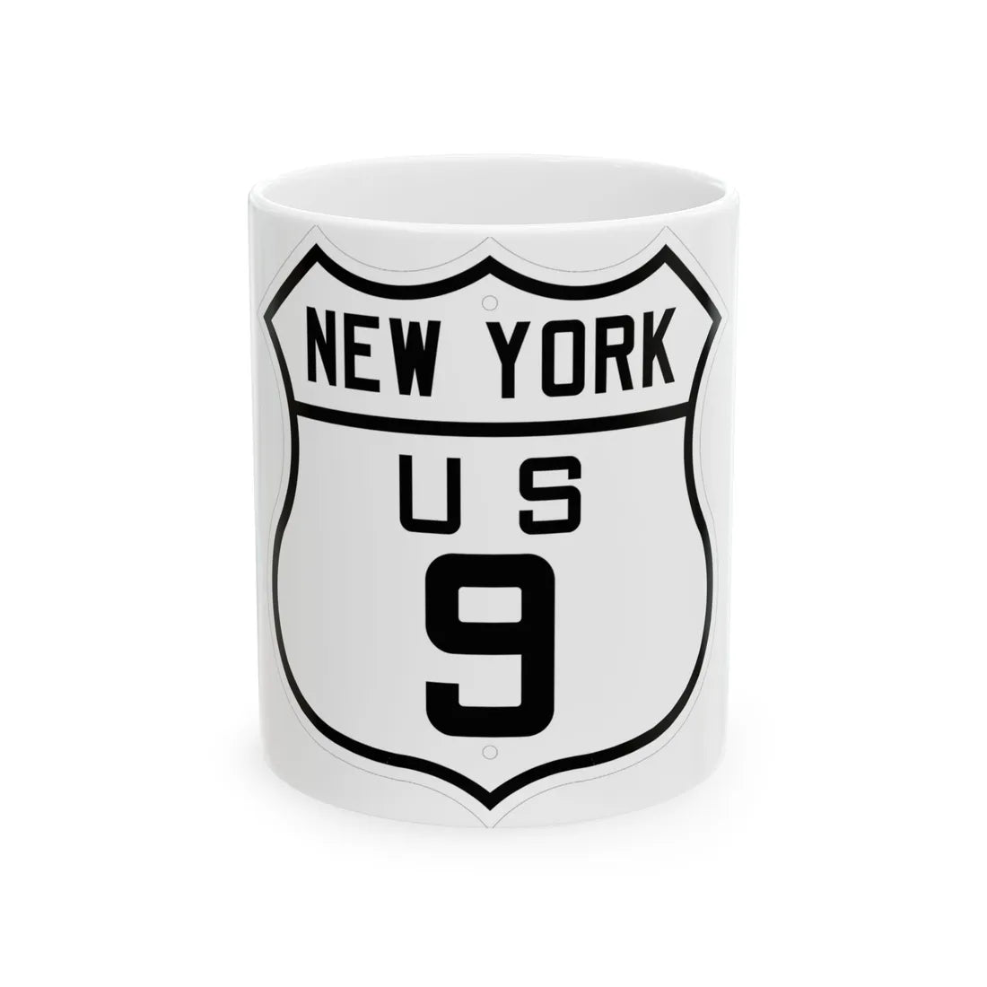 US 9 New York 1926 (New York) (Road Sign) White Coffee Mug 11oz - Go Mug Yourself