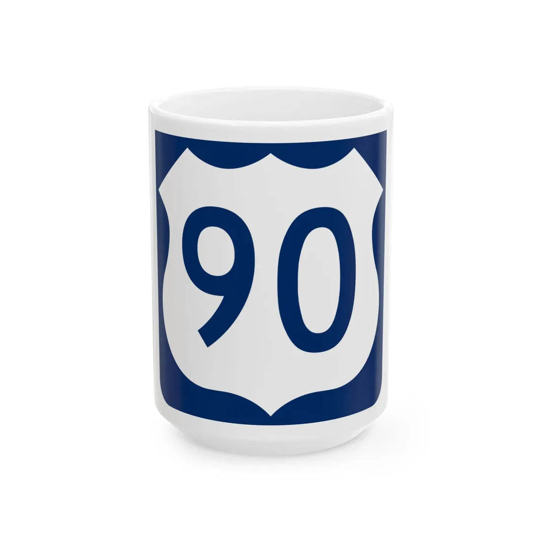 US 90 FL reversed (Florida) (Road Sign) White Coffee Mug 15oz - Go Mug Yourself