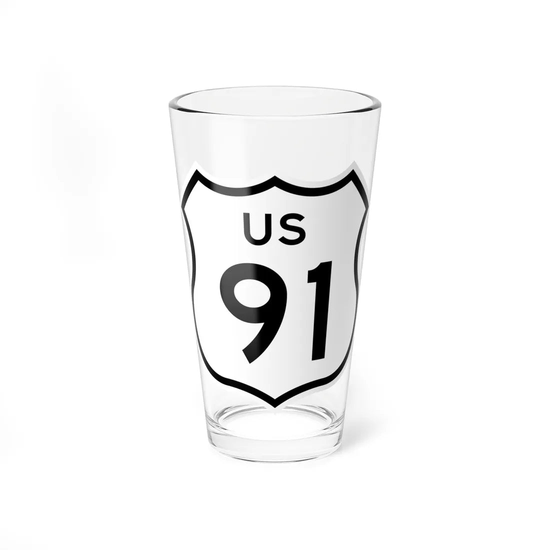 US 91 1961 cutout (California) (Road Sign) Pint Glass 16oz - Go Mug Yourself