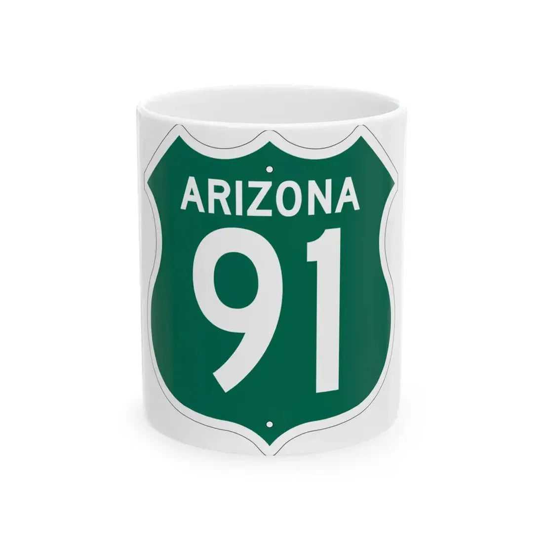 US 91 Arizona 1956 South (Arizona) (Road Sign) White Coffee Mug 11oz - Go Mug Yourself