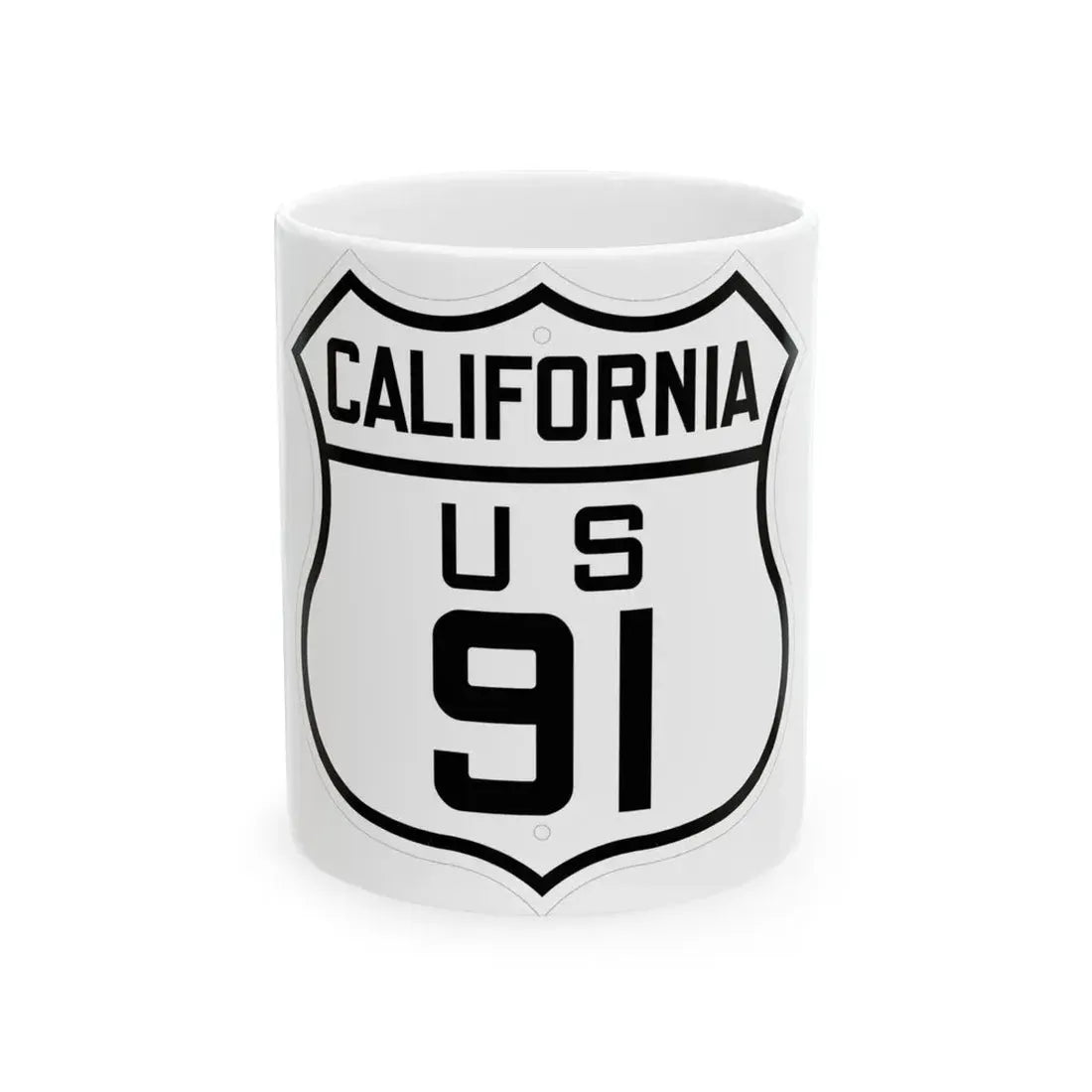 US 91 California 1926 (California) (Road Sign) White Coffee Mug 11oz - Go Mug Yourself