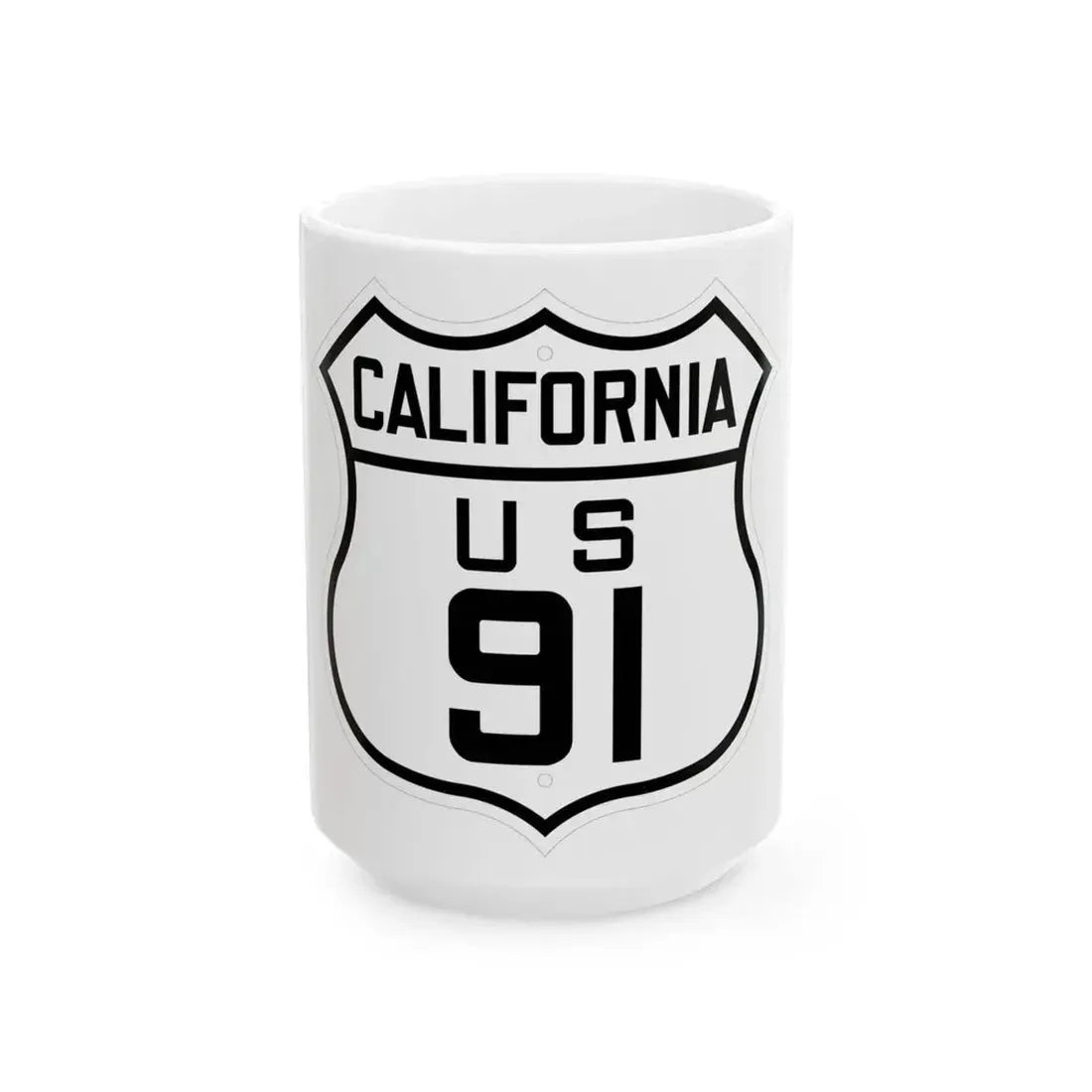 US 91 California 1926 (California) (Road Sign) White Coffee Mug 15oz - Go Mug Yourself