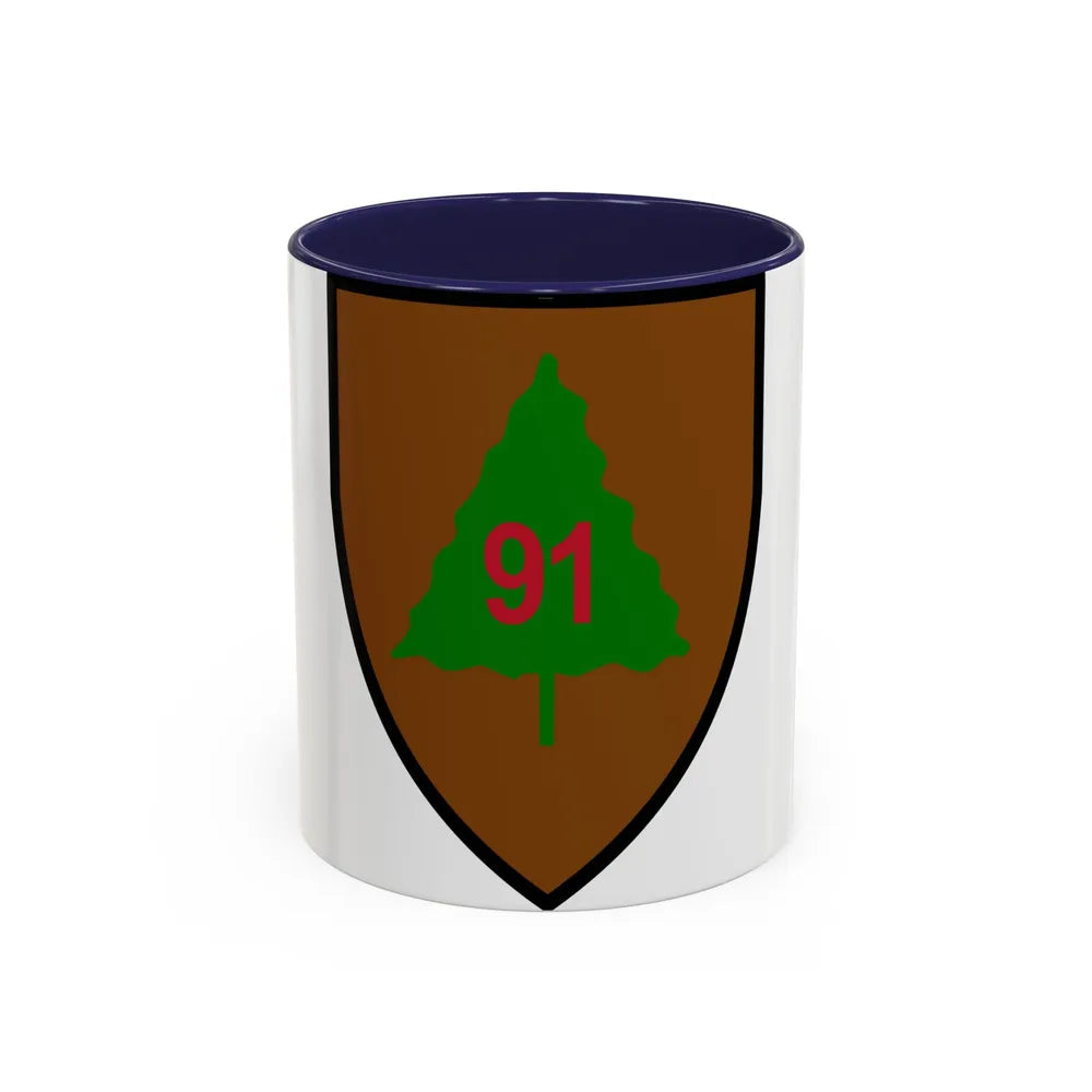 US 91st Infantry Division (U.S. Army) Accent Coffee Mug 11oz Navy - Go Mug Yourself