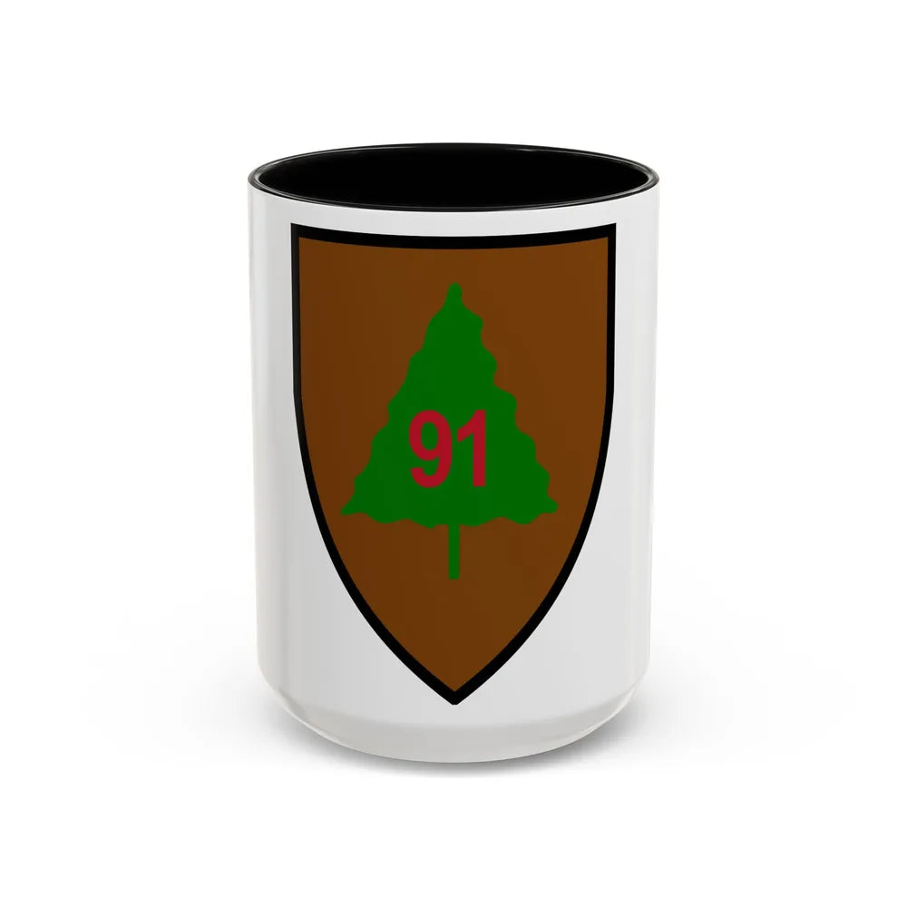 US 91st Infantry Division (U.S. Army) Accent Coffee Mug 15oz Black - Go Mug Yourself